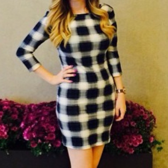 Plaid Bodycon Dress - Picture 1 of 3